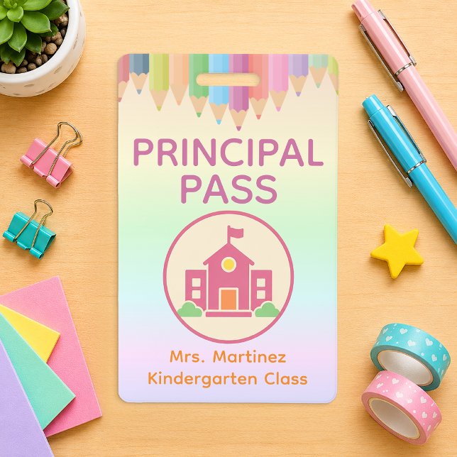 Badge de passage principal arc-en-ciel pastel pour (Principal Pass)