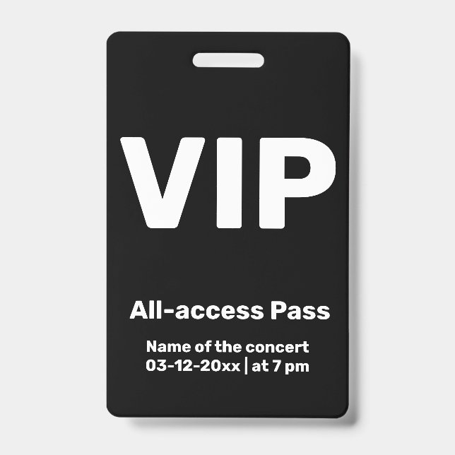 badge de passe d'accès personnalisé vip (Avant)