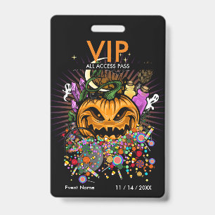 Badge de passe d'accès VIP pour l'événement Hallow