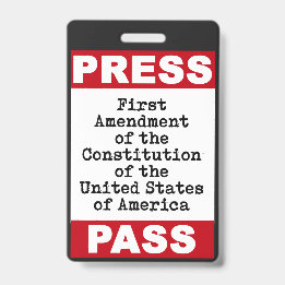 Badge de passe de presse du premier amendement