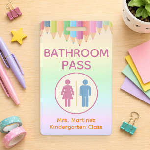 Badge de passe de salle de bain personnalisé pour 