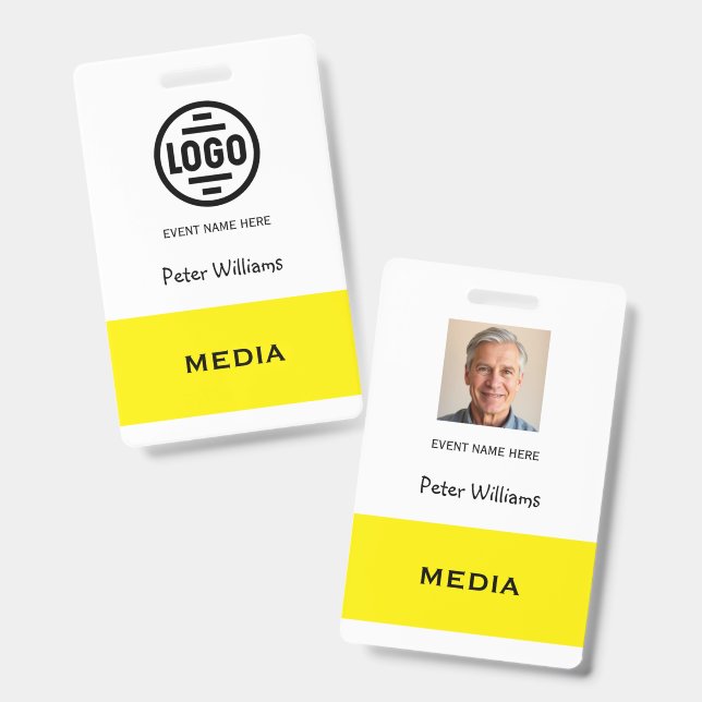 Badge de passe d'identification photo pour les méd (Avant & arrière)