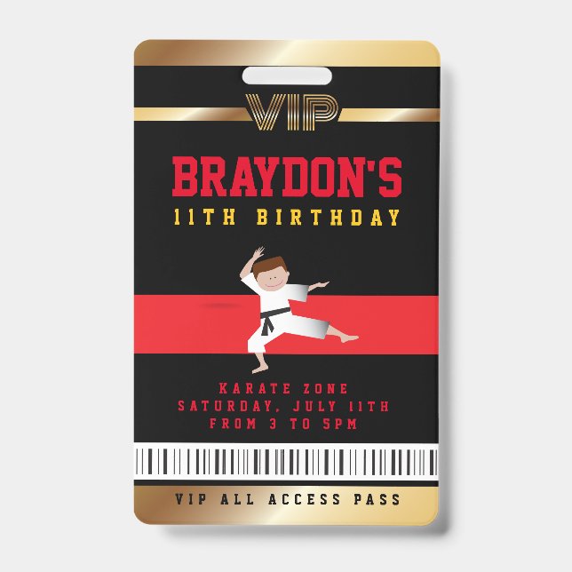 Badge de passe doré TOUT ACCÈS anniversaire VIP Ka (Avant)