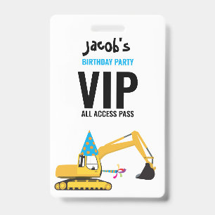 Badge de passe personnalisé pour une fête d'annive