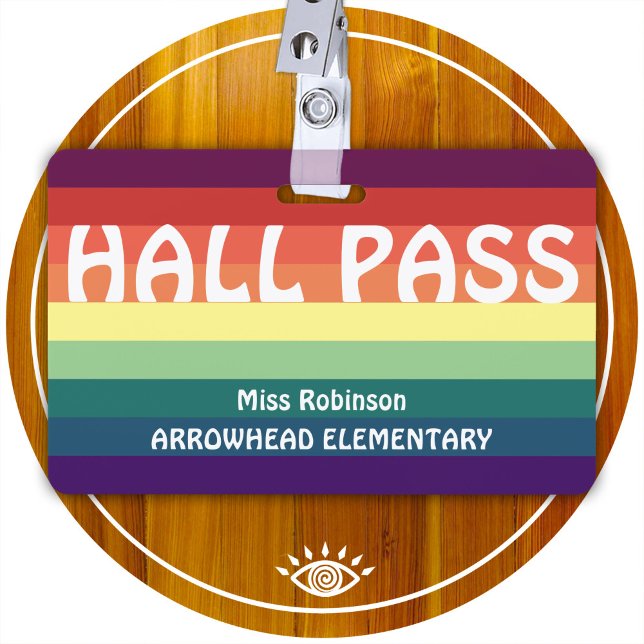 Badge de passe Rainbow Stripes Hall pour les ensei (Créateur téléchargé)