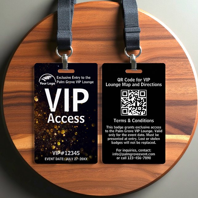 Badge de passe VIP | Code QR et logo personnalisés (Créateur téléchargé)