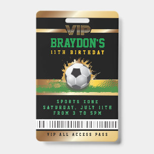Badge de passe VIP SOCCER ALL ACCESS Or