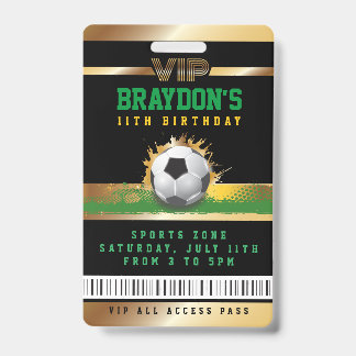 Badge de passe VIP SOCCER ALL ACCESS Or