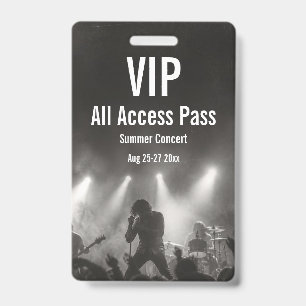 Badge de passeport VIP personnalisé pour concert