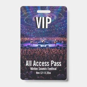 Badge de passeport VIP personnalisé pour concert