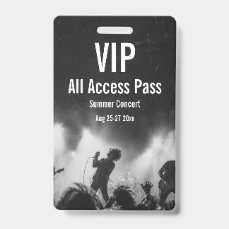 Badge de passeport VIP personnalisé pour concert