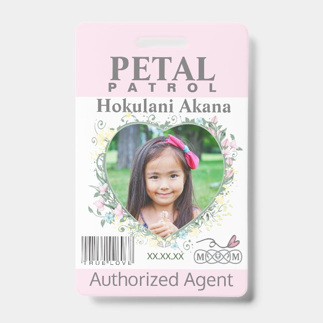 Badge de patrouille de pétale de fille de fleur bl (Avant)