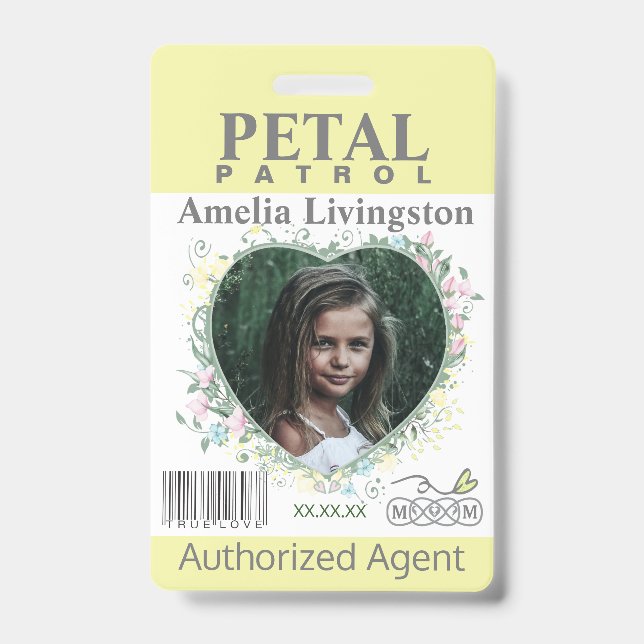 Badge de patrouille de pétale de fille de fleur bl (Avant)