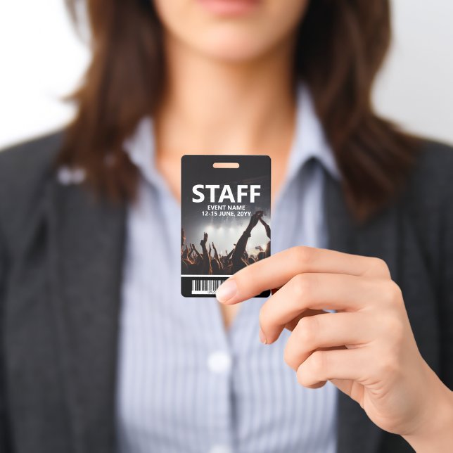 Badge de personnel avec code-barres personnalisé p (Présenté)