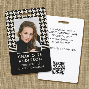 Badge de personnel avec photo personnalisée Chic N