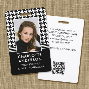 Badge de personnel avec photo personnalisée Chic N