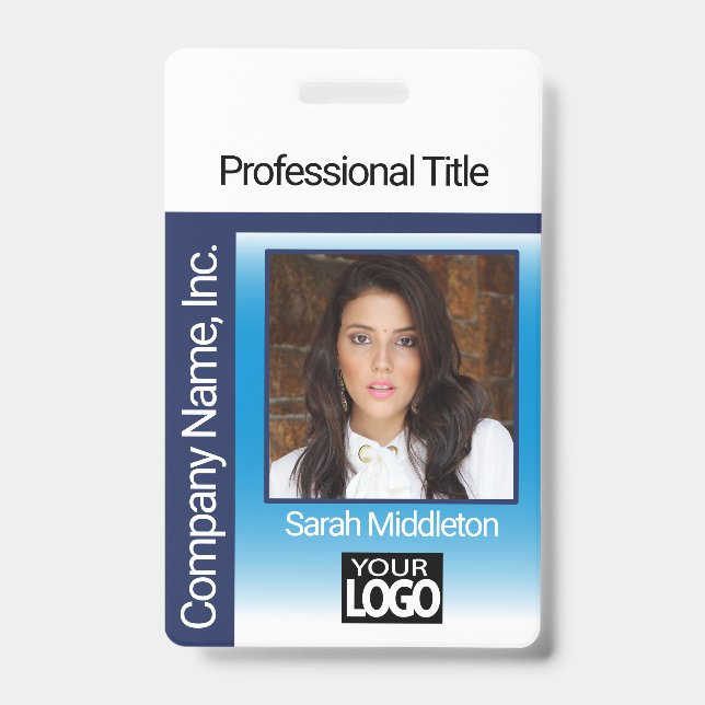 Badge de photo de logo - Bleu (Avant)