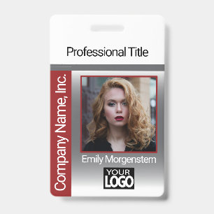 Badge de photo de logo - Rouge foncé