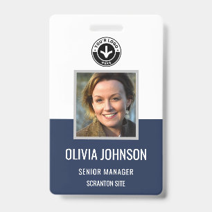Badge de photo d'employé Bleu marine Carte d'ide