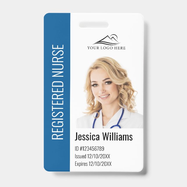 Badge de photo d'employé d'hôpital personnalisé av (Avant)