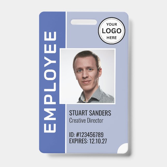 Badge de photo d'employé du logo d'entreprise Perv (Avant)