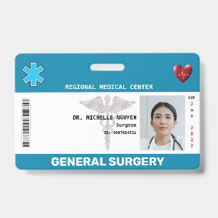 Badge de photo d'employé personnalisé, logo, code-