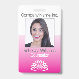 Badge de photo d'employé - Rose