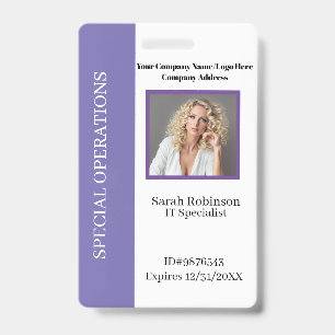 Badge de photo d'entreprise avec code-barres