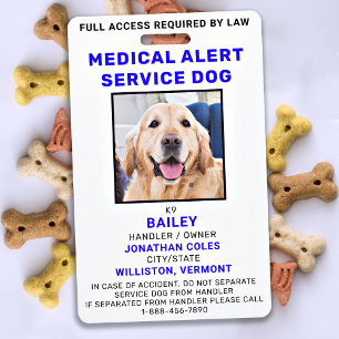 Badge de Photo d'Identification de Chien d'Alerte 