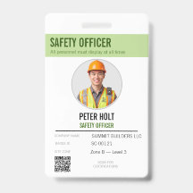 Badge de photo d'identification de l'agent de sécu