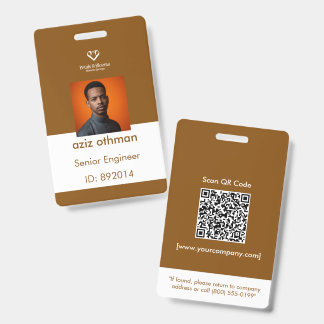 Badge de photo d'identification d'entreprise en br