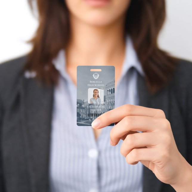 Badge de Photo D'identification du Professeur Mode (Présenté)