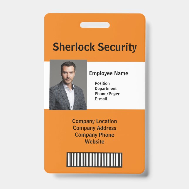 Badge de photo d'identité de sécurité avec code de (Avant)