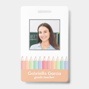 Badge de photo d'identité d'employé avec code-barr