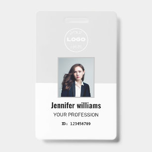 Badge de photo d'identité d'employé de la société 