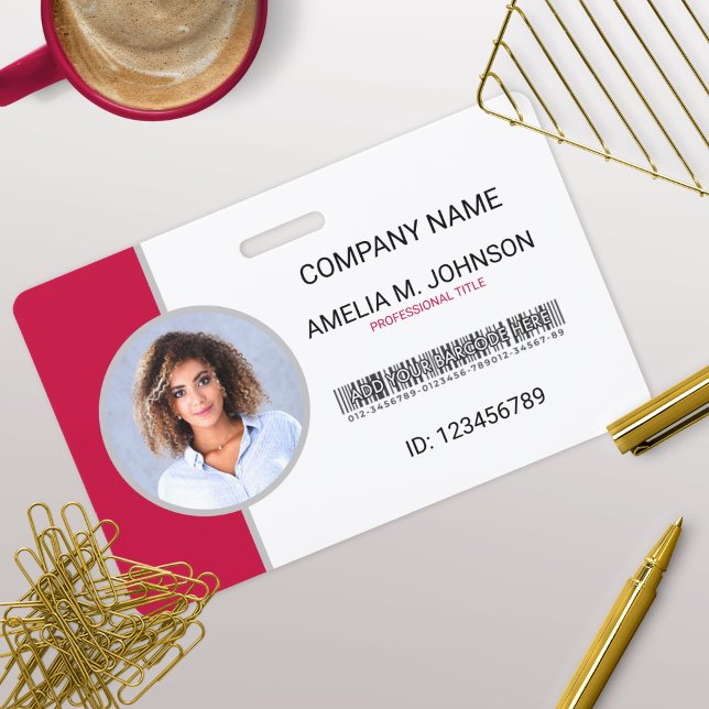 Badge de photo d'identité d'employé d'entreprise (Créateur téléchargé)