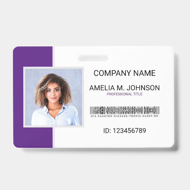 Badge de photo d'identité d'employé d'entreprise (Avant)