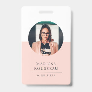 Badge de photo d'identité minimaliste moderne avec