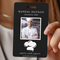 Badge de photo en noir et blanc avec chapeau de ch