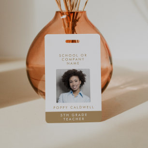 Badge de photo en or chic pour petite entreprise o