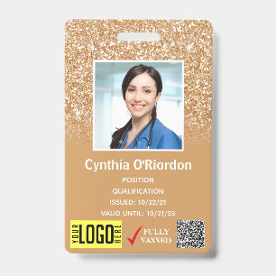 Badge de photo ID médical avec QR code et code-bar