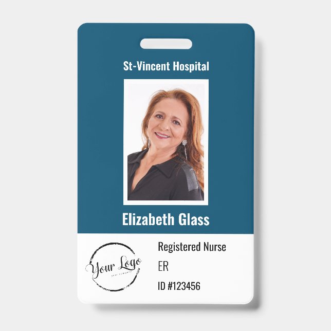 Badge de photo ID personnalisable avec logo (Avant)