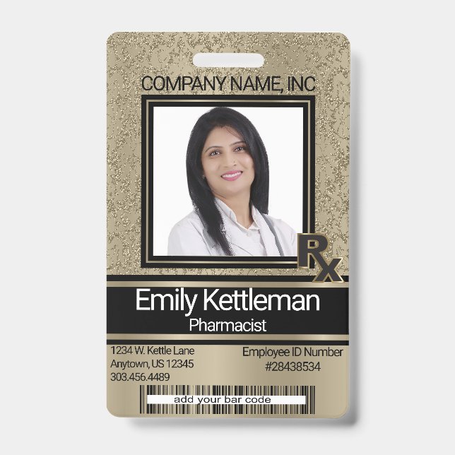 Badge de Photographie pour Technicien en Pharmacie (Avant)