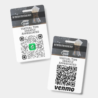Badge de pourboire virtuel sans argent QR Code