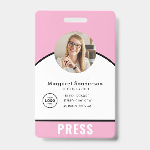 Badge de presse du photographe professionnel
