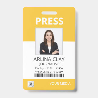 Badge de presse photo journaliste Média Passe Jaun