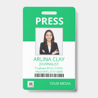 Badge de presse photo journaliste Média Passe Vert