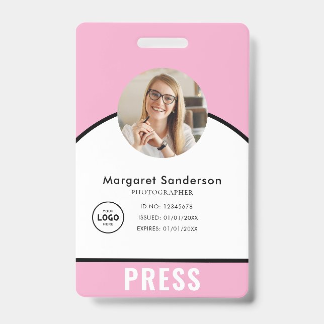 Badge de presse pour photographe professionnel (Avant)