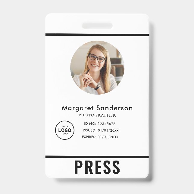 Badge de presse pour photographe professionnel (Avant)