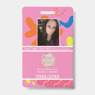 Badge de professeur d'école maternelle amusant